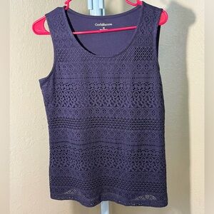 Croft & Barrow Navy Blue Tank Top .